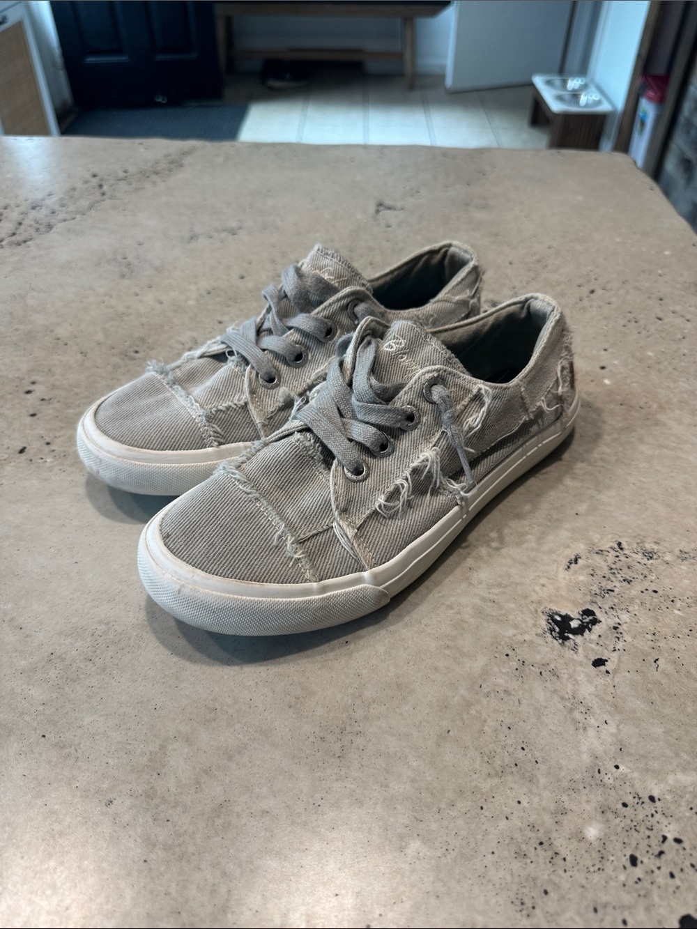 Blowfish Distressed Canvas Sneakers - Gray
